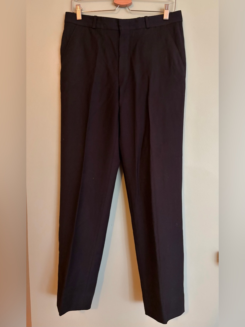 Hunt Club Mens 100% Wool Dress Pants 32x30 Black High Rise Trousers Academia